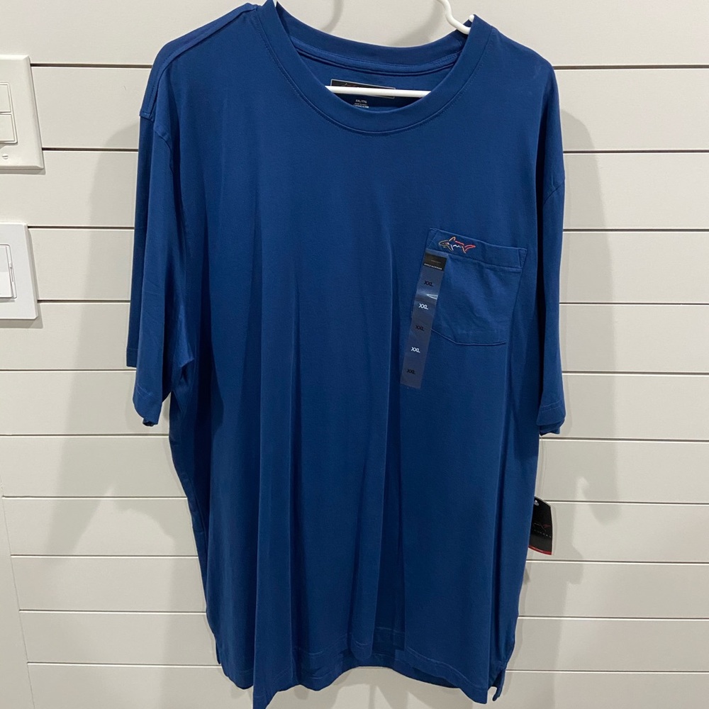 Greg Norman Blue Fishing Pocket Tee